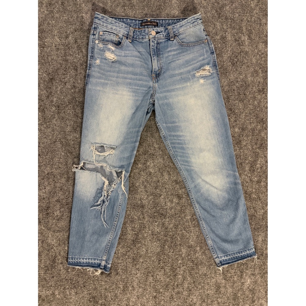 Abercrombie & Fitch Signature Collection Distressed Light Wash Jeans Mens 30x25